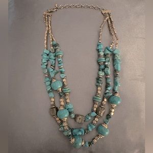 Chico’s Gold and Turquoise Necklace